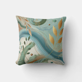 Almofada Abstrato Ouro Leaf Trabalho de arte Estilo 9