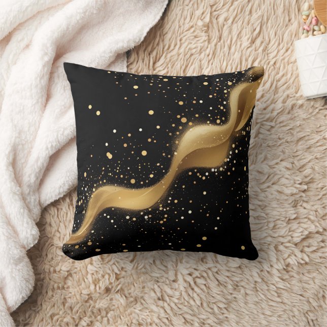 Almofada Abstrato Ouro Sparkle e Starry Swirl (Cobertor)
