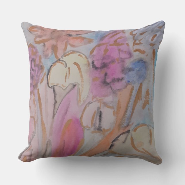 Almofada Abstrato Pastel Floral (Frente)