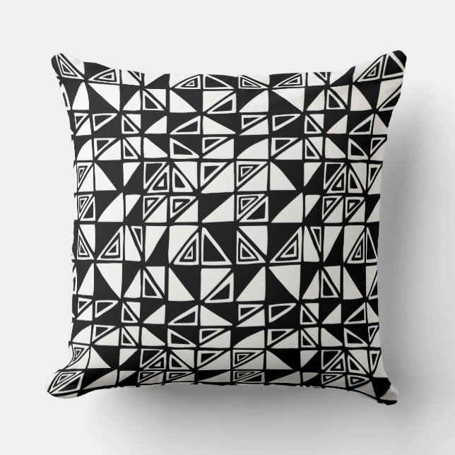 Almofada Abstrato Pattern 051115 - Black (Padrão de) (Frente)