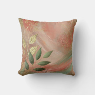 Almofada Abstrato Peach-Ouro Estilo de Trabalho de arte Fol