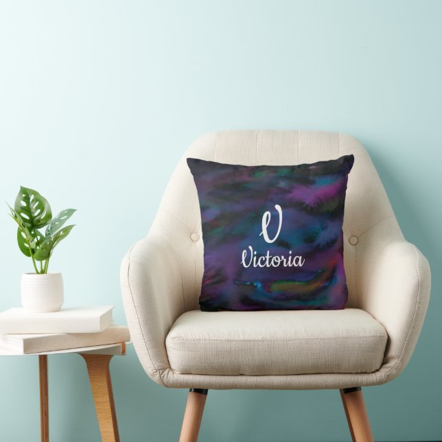 Almofada Abstrato personalizado purga a cor da água (Cadeira)