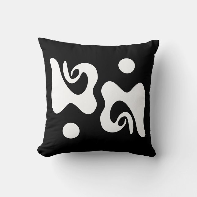 Almofada Abstrato preto e branco (Frente)