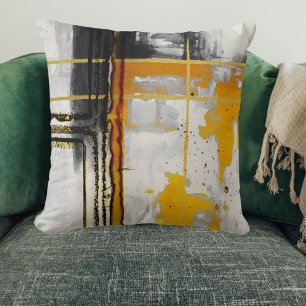 Almofada Abstrato preto moderno - Dourado Luxo - Cor da Águ