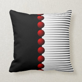 Almofada Abstrato preto vermelho branco e das cinzas