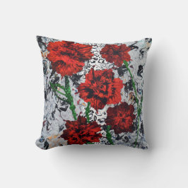 Almofada Abstrato Red Floral Decorative Travesseiro decorat