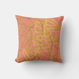 Almofada Abstrato Rosa Dourado Chic