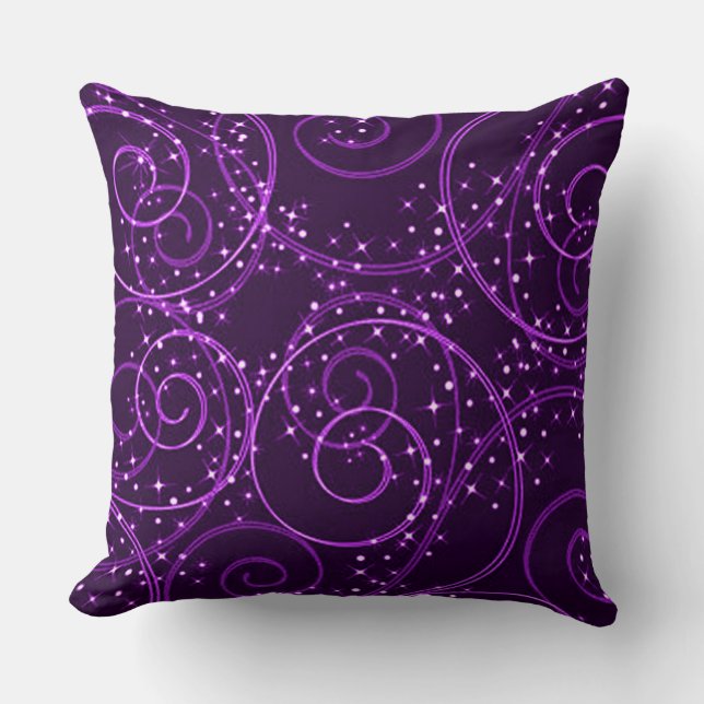 Almofada Abstrato roxo Estrelas girando Travesseiro decorat (Frente)