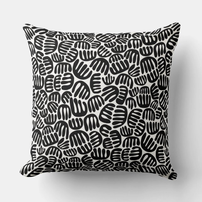 Almofada Abstrato Shapes 301122 - Preto em branco (Frente)