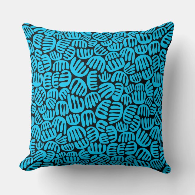 Almofada Abstrato Shapes 301122 - Sky Blue on Black (Frente)
