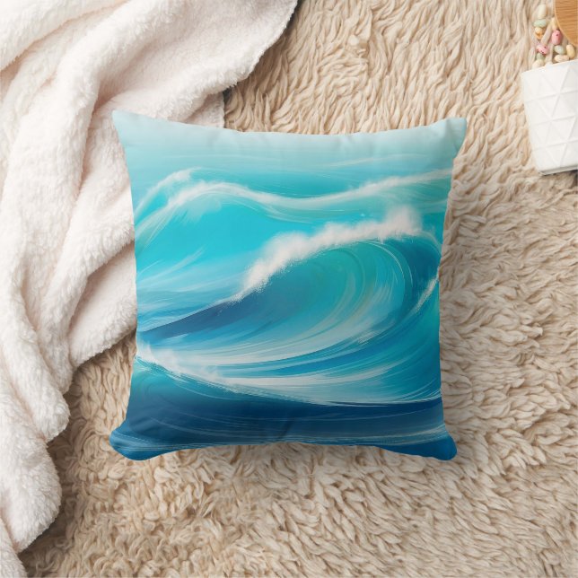Almofada Abstrato Soft Blue Ocean Water Waves Splash (Cobertor)