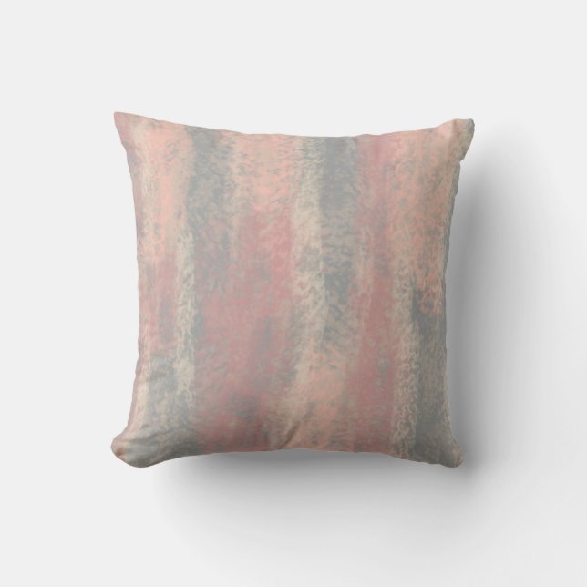 Almofada Abstrato Suave Cinza de Mão Rosa (Frente)