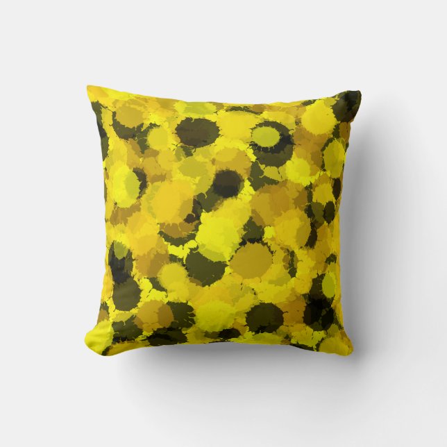 Almofada Abstrato Sunflower Yellow Patterno Bedroom Summer (Frente)