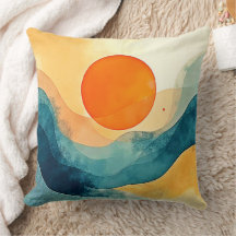 Abstrato Sunset Waves Art