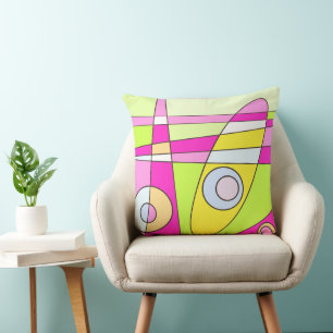 Almofada Abstrato surfing Bright Green Bublegum verde rosa