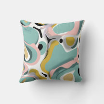 Abstrato Teal, rosa e Design branco