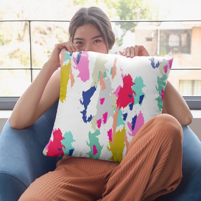 Almofada Abstrato - Travesseiro decorativo decorativo de pa (Abstract Colorful Pattern Decorative Throw Pillow)