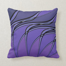 Almofada Abstrato Travesseiro decorativo Roxo com Linhas Pr