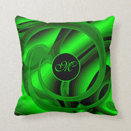 Almofada Abstrato Verde Moderno de Luxo Rosa Floral