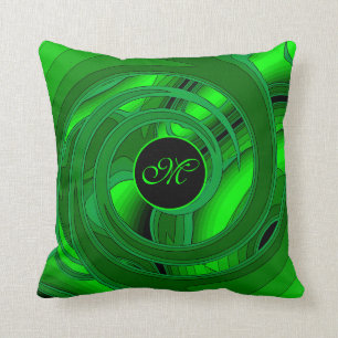Almofada Abstrato Verde Moderno de Luxo Rosa Floral
