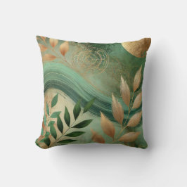 Almofada Abstrato Verde-Ouro Estilo de Trabalho de arte Fol