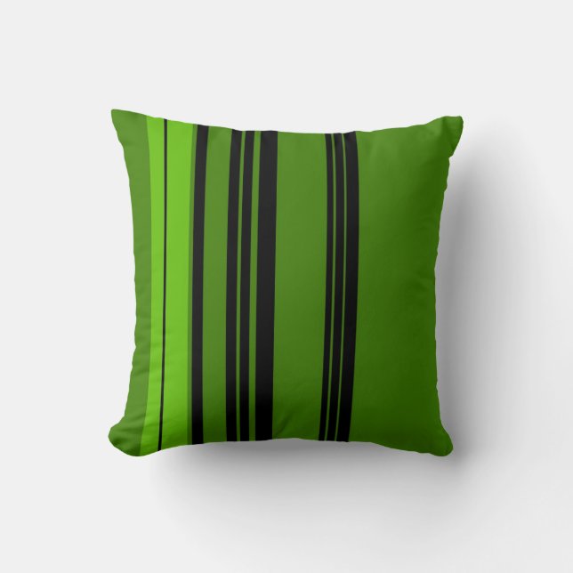 Almofada Abstrato verde, preto do design da arte das (Frente)
