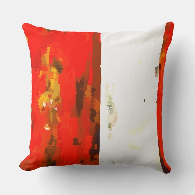 Almofada Abstrato Vermelho e Branco Strike (Frente)