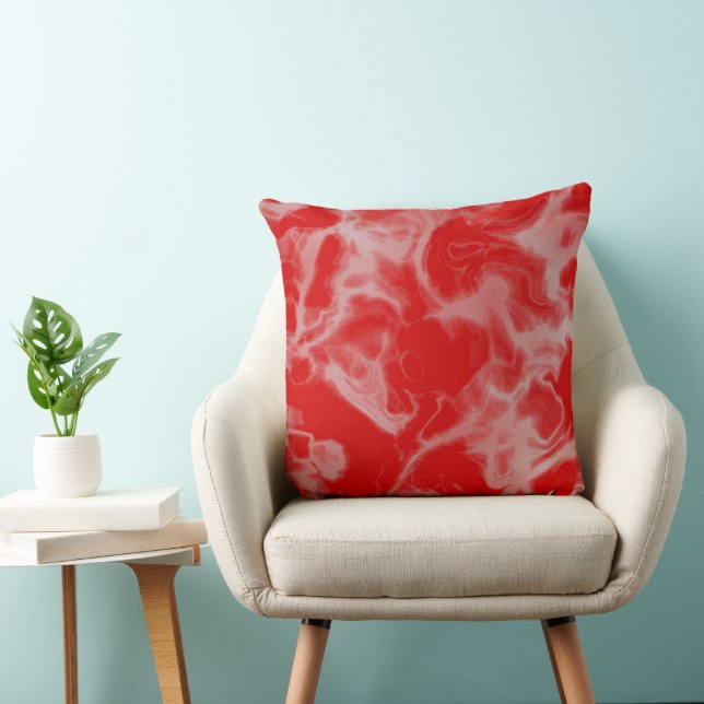 Almofada abstrato vermelho Marble (Cadeira)