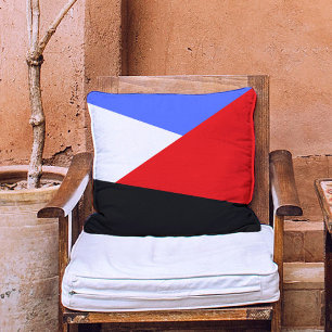 Almofada Abstrato Vermelho moderno Azul preto e branco esté