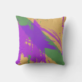 Almofada Abstrato Watercolor Pintor Verde Puro Dourado