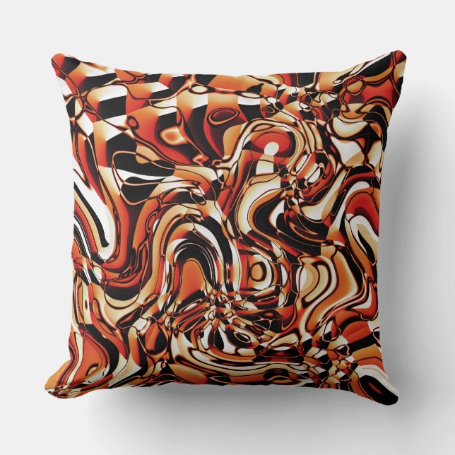 Almofada Abstrato Wavy 270321 - 02 Laranja (Frente)