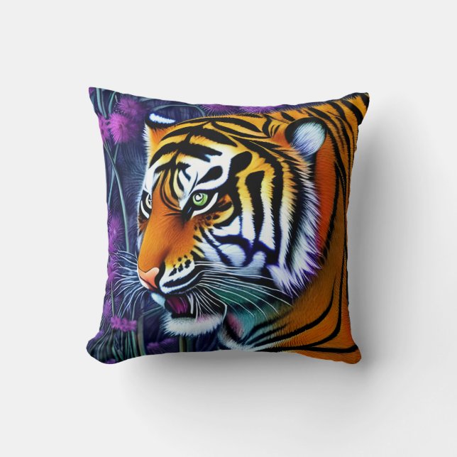 Almofada Abstrato Wild Majexpressa Tiger (Frente)