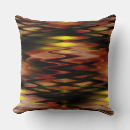 Almofada Abstrato zag de forma gradiente castanha a amarela