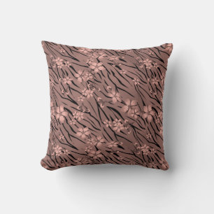 Almofada Abstrato zebra tigre couro florescente
