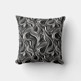 Almofada Abstratos contínuos criativos em preto e branco