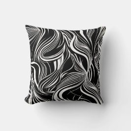 Almofada Abstratos criativos de preto e branco sem costura