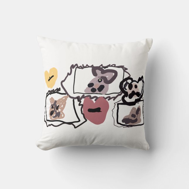 Almofada Abyssinian sand terrier Hearts  (Frente)