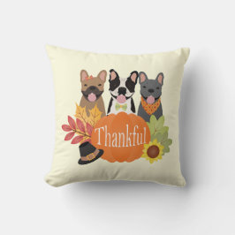 Almofada Ação de Graças aos Bulldog Franceses