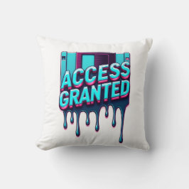 Almofada Access Granted | Retro Hacker Floppy Disk Graphic