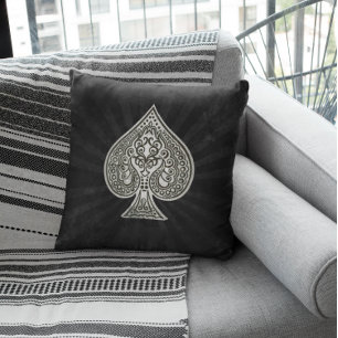Almofada Ace De Espadas Do Poker Artístico Retroativo