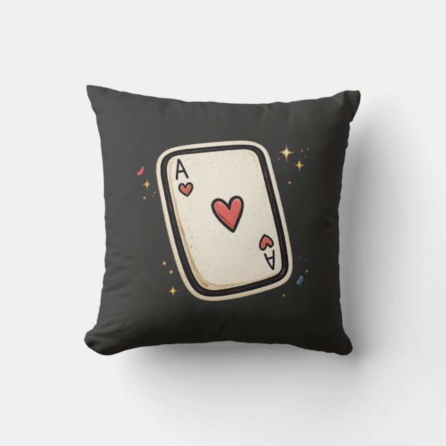 Almofada Ace of Hearts Minimal Playing Card Art (Frente)