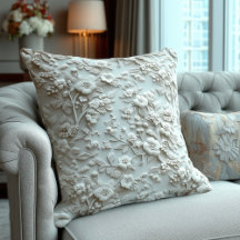 Acento de decoração floral elegante em relevo neut