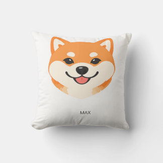 Almofada Acento de Nome Personalizado do Shiba Inu Sorriden