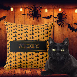 Almofada Acessório Personalizado de Halloween Gato Preto Am