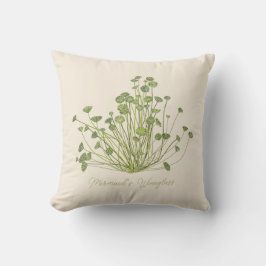 Almofada Acetabularia algas-marinhas desenhadas à mão