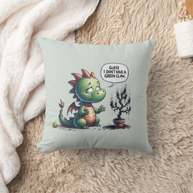 Almofada Acho que não tenho uma Garra Verde - Dragão Bonito (Cobertor)