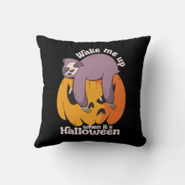 Almofada Acorde-me É Halloween Preguiça Engraçada Dormindo