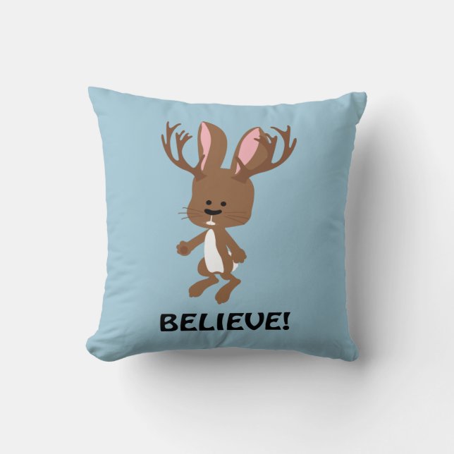 Almofada Acredite! Cute Jackalope (Frente)