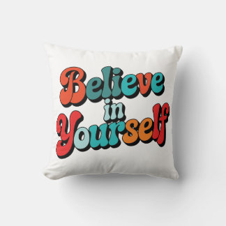 Almofada Acredite Em Si Mesmo Citação Motivacional Retro Ti