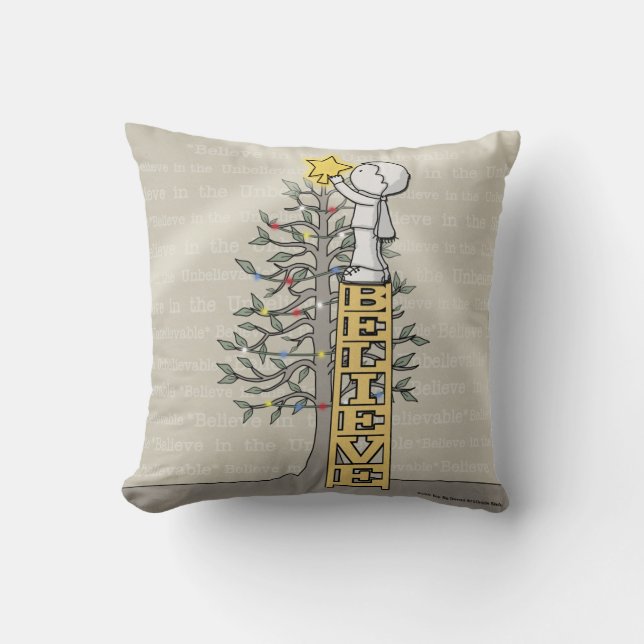 Almofada Acredite na Escada - Árvore de Natal (Frente)